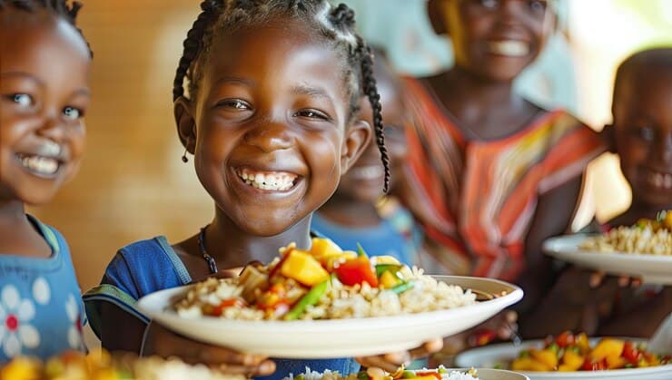 Un parent et son enfant partagent un repas